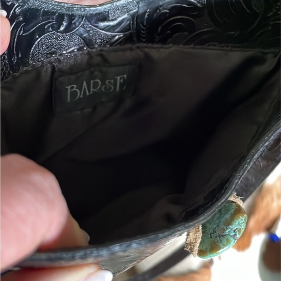 Studio Barse Black Embossed Crossbody with Fringe - Picture 7 of 7